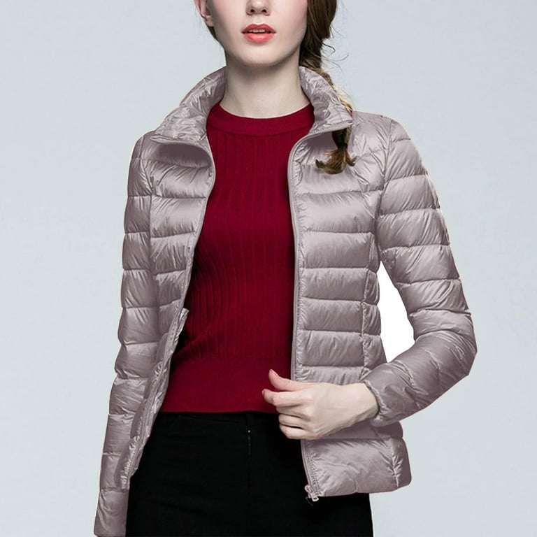 Lightweight Stand Collar Long Sleeve Zip Down Jacket Lightweight Stand Collar Long Sleeve Zip Down Jacket