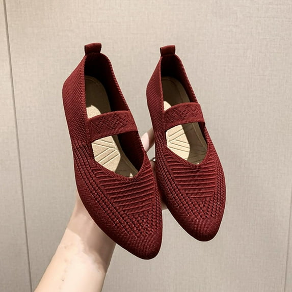 WQJNWEQ Women's Flats Shoes Leisure New Flying Mesh Surface Shallow Mouthable Casual Slip-on Comfort