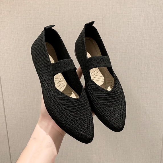 WQJNWEQ Women's Flats Shoes Leisure New Flying Mesh Surface Shallow Mouthable Casual Slip-on Comfort