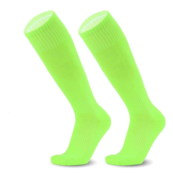 WQNVRNR Boys Athletic Soccer Socks- Anti-slip Towel Bottom Breathable Over Knee Unisex Long Football Sports Socks Green Size Free Size
