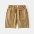 thumbnail image 1 of WQNVRNR Boys Cargo Shorts- Elastic Waist Casual Pockets Soft Summer Shorts Khaki Size 7 Years, 1 of 9