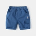 thumbnail image 1 of WQNVRNR Boys Cargo Shorts- Pockets Soft Casual Elastic Waist Summer Shorts Blue Size 6 Years, 1 of 9