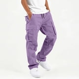 WQNVRNR Boys Cotton Cargo Pants Fall Straight Leg Elastic Waist ...