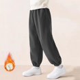 thumbnail image 1 of WQNVRNR Boys Girls Jogger Sweatpants Fall Fleece Lined Corduroy Elastic Cuff Elastic Waist Casual Pants with Pockets Gray 3-4 Years, 1 of 7