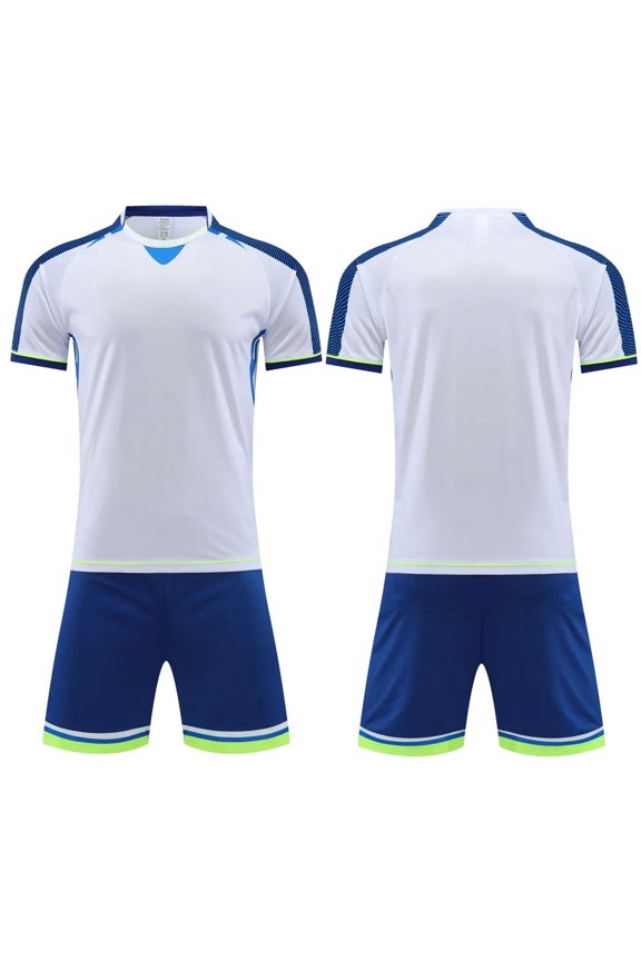 Boys Soccer Jersey Set- Breathable Athletic Uniforms Sports Kit with Shorts Quick Dry Kids Football Training Uniform White Size 4XS