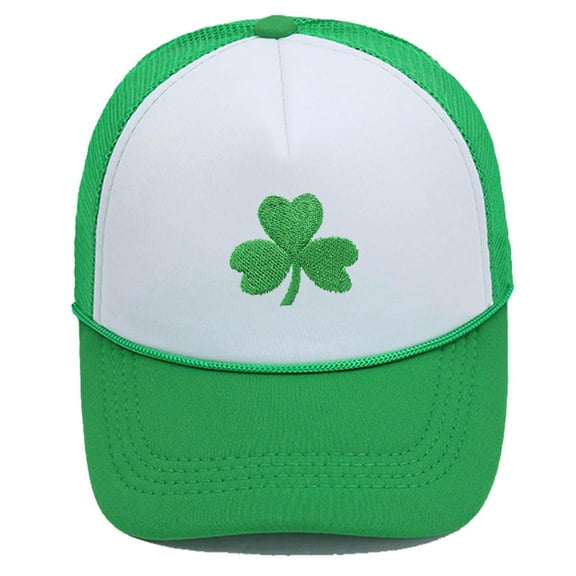 WQNVRNR Four Leaf Clover Hat- Breathable Men & Women St. Patrick's Day Mesh Baseball Cap Green Size Free Size