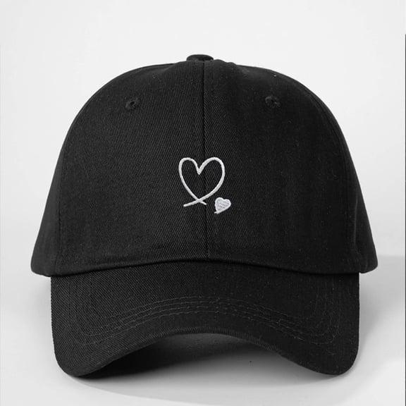 WQNVRNR Heart Print Baseball Cap- Adjustable Snapback Sun Hat Curved Bill Men & Women Outdoor Headwear Black Size Free Size