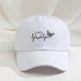 thumbnail image 1 of WQNVRNR Heart Print Baseball Cap- Men & Women Breathable Adjustable Snapback Curved Bill Outdoor Headwear White Size Free Size, 1 of 2