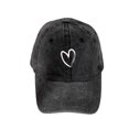 thumbnail image 1 of WQNVRNR Heart Print Baseball Cap- Men & Women Sun Hat Curved Bill Adjustable Snapback Outdoor Headwear Black Size Free Size, 1 of 2