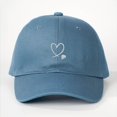 thumbnail image 1 of WQNVRNR Heart Print Baseball Cap- Sun Hat Adjustable Snapback Curved Bill Men & Women Outdoor Headwear Blue Size Free Size, 1 of 2