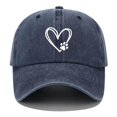 thumbnail image 1 of WQNVRNR Heart Print Baseball Cap- Sun Hat Adjustable Snapback Men & Women Curved Bill Outdoor Headwear Navy Size Free Size, 1 of 2