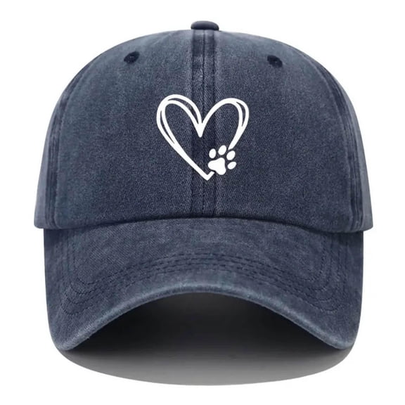 WQNVRNR Heart Print Baseball Cap- Sun Hat Adjustable Snapback Men & Women Curved Bill Outdoor Headwear Navy Size Free Size
