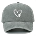 thumbnail image 1 of WQNVRNR Heart Print Baseball Cap- Sun Hat Men & Women Curved Bill Adjustable Snapback Outdoor Headwear Gray Size Free Size, 1 of 2