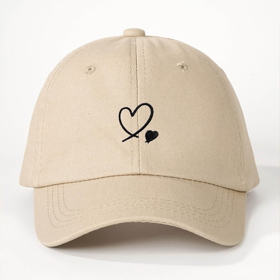 WQNVRNR Heart Print Baseball Cap- Sun Hat Men & Women Curved Bill Adjustable Snapback Outdoor Headwear Khaki Size Free Size