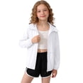 thumbnail image 1 of WQNVRNR Kids Sun Protection Jacket- Casual Lightweight Spring Summer Zip Up Athletic Tops for Girls White Size 5, 1 of 5