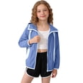 thumbnail image 1 of WQNVRNR Kids Sun Protection Jacket- Spring Summer Zip Up Casual Lightweight Athletic Tops for Girls Blue Size 5, 1 of 5