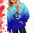 thumbnail image 1 of WQNVRNR Kids Valentine's Day Hoodie- Casual Heart Fleece-Lined Long Sleeve Sweatshirt with Pocket Blue Size 12, 1 of 6