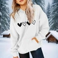 thumbnail image 1 of WQNVRNR Kids Valentine's Day Hoodie- Heart Long Sleeve Casual Fleece-Lined Sweatshirt with Pocket White Size 14, 1 of 6