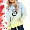 thumbnail image 1 of WQNVRNR Kids Valentine's Day Hoodie- Fleece-Lined Casual Heart Long Sleeve Sweatshirt with Pocket Light Blue Size 12, 1 of 6