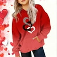 thumbnail image 1 of WQNVRNR Kids Valentine's Day Hoodie- Fleece-Lined Heart Casual Long Sleeve Sweatshirt with Pocket Red Size 12, 1 of 6