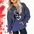 thumbnail image 1 of WQNVRNR Kids Valentine's Day Hoodie- Heart Fleece-Lined Casual Long Sleeve Sweatshirt with Pocket Navy Size 6, 1 of 6