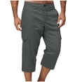 thumbnail image 1 of WQNVRNR Mens Below The Knee Shorts- Side Pocket Casual Relaxed Fit Comfortable Cargo Shorts Dark Gray Size 33, 1 of 9