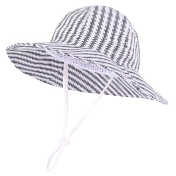 WQNVRNR Toddler Baby Sun Hat- Wide Brim Bucket Hat UPF 50+ Sun Protection Adjustable Beach Hats Black Size 6-12M