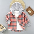 thumbnail image 1 of WQNVRNR Toddler Boys Hooded Shirt Jacket Button Down Casual Long Sleeve Plaid Print Lightweight Casual Outerwear Pink 8, 1 of 5