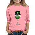 thumbnail image 1 of WQNVRNR Unisex Kids St. Patrick's Day Graphic Shirt- 3/4 Sleeve Casual Spring Tops Crew Neck Festive Shirt for Boys Girls Pink Size 7, 1 of 5
