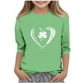 thumbnail image 1 of WQNVRNR Unisex Kids St. Patrick's Day Graphic Shirt- Spring Tops Crew Neck 3/4 Sleeve Casual Festive Shirt for Boys Girls Green Size 12, 1 of 5