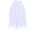 thumbnail image 1 of WQNVRNR Women's Tiered Asymmetrical Tulle Skirt- High Waist Casual Midi Skirt Sequin Fairy Princess Skirt White Size L, 1 of 7