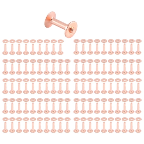 WQNZMADO 100 Sets Copper Rivets and Burrs Washers Leather Copper Rivet Fastener for Collars Leather DIY Craft Supplies