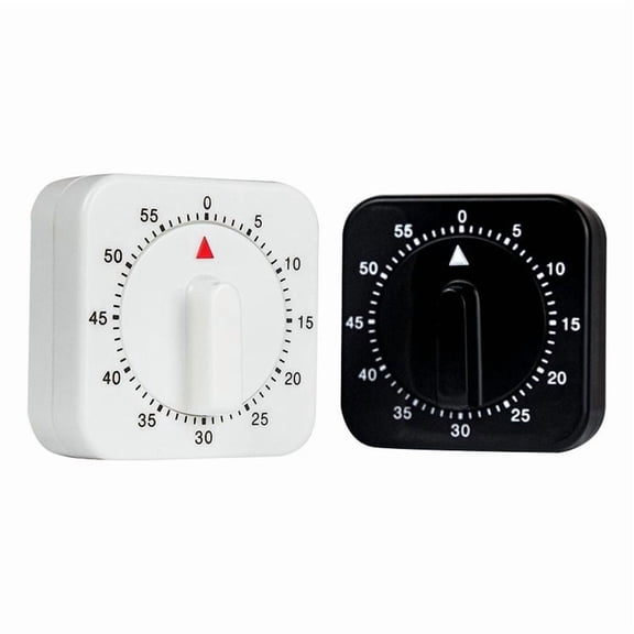 WQNZMADO 2-Pack Square 60 Minute Mechanical Kitchen Timer,Chef Cooking Timer Clock with Loud Alarm,No Batteries Required