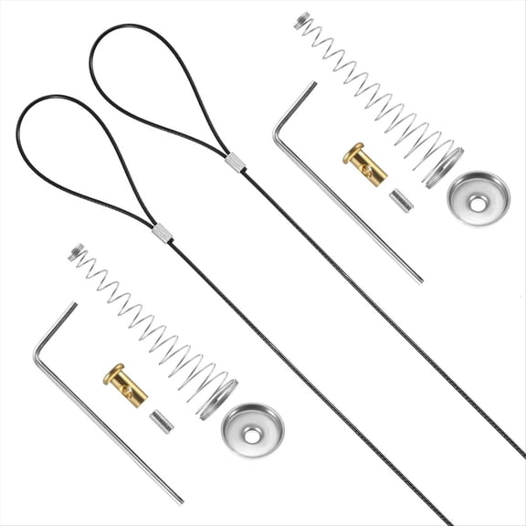 WQNZMADO 2 Sets Gate Latch Cable Pull String,Adjustable Spring Door Latch Opener, 2-6 Inch for Metal and Wooden Fences in Garden