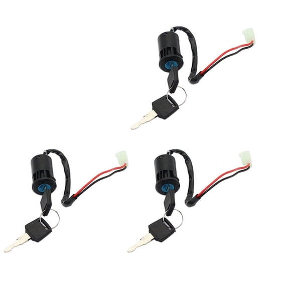 WQNZMADO 3 Set ATV Ignition Key Switch Universal 2 Wires Ignition Keys Start Switch Lock Key for ATV Go Kart Scooter Motorcycle
