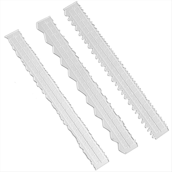WQNZMADO 3 Styles Irregular Edge Ruler Metal Craft Ruler Paper Tearing Ruler for Embossing with Scrapbook Jagged Edge Rulers