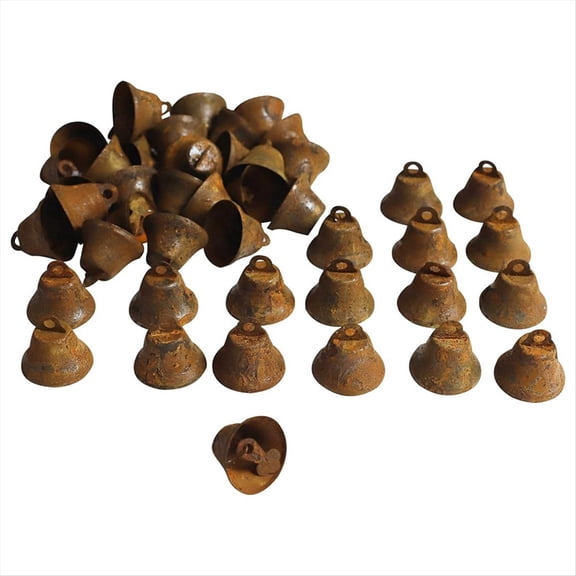 WQNZMADO 50 PCS Mini Jingle Bells, Christmas Bells, for Crafting Wreath Craft Bells, Holiday Home Decoration Bells (Rusty 1 Inch)