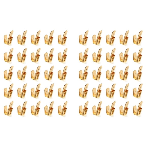 WQNZMADO 50 Pcs Piggyback Spade Connectors, 3 Way Adapter Dual Male to Single Female Brass Quick Disconnect Connectors