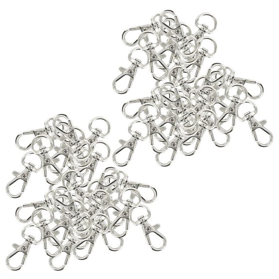 WQNZMADO 60pcs Swivel Carabiners Keychain Silver Color