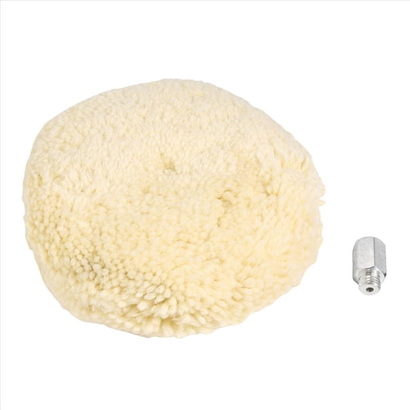 WQNZMADO 7 Inch Double Sided Wool Polishing Pad Buffing Pad with 5/8 Inch Bolt Wool (Pack of 1)