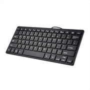 WQNZMADO Compact Wired Keyboard USB - Ultra-Thin Keyboard for PC Mini Gaming Keyboard Black