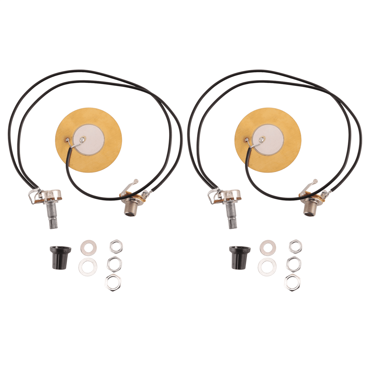 ZDYNASTY Piezo-Tonabnehmer 50 Mm – Vorverdrahtet Mit 6,35 Mm Klinkenstecker Für Gitarre & Co.
