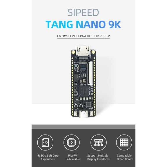 WQNZMADO Gw1Nr-9 Development Board Tang Nano 9K Fpga Development Board Gowin Gw1Nr-9 Risc-V Hdmi-Compatible