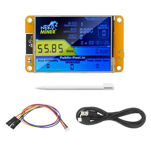 WQNZMADO NerdMiner 2 Miner 55-60KH/S 2.8 Inch Display BTC Solo Lottery Miner Bitcoin BTC Miner Solo Nerd Miner