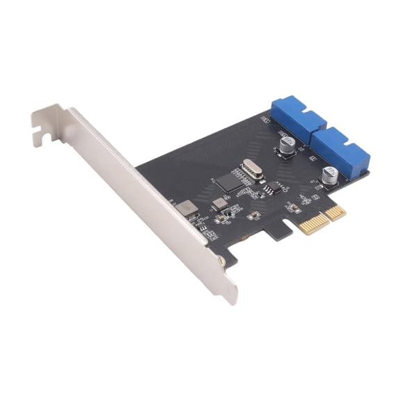WQNZMADO PCI Express USB 3.0 19 Pin Expansion Card PCIE 1X to 2 Ports USB 3 19 Pin Adapter Internal USB3 20Pin Hub Header