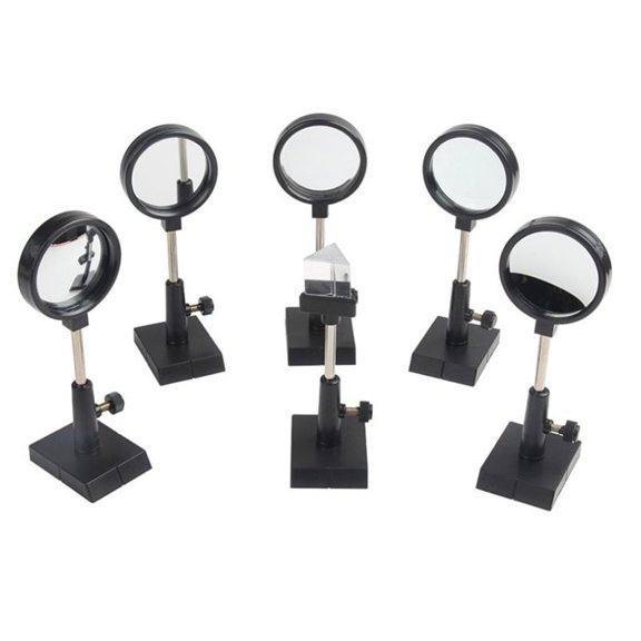 WQNZMADO Physical Optics Experiment Set Convex Lens Concave Lens Triangular Prism Plane Mirror Convex Mirror Optical Lens