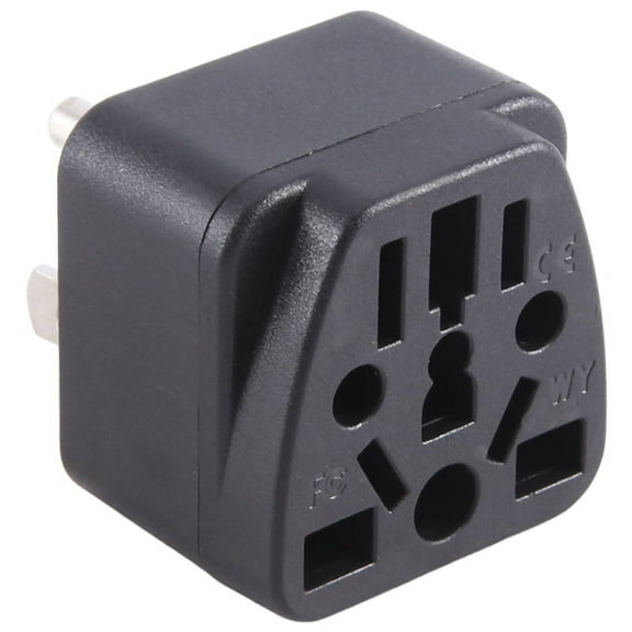 Deliqiba US Travel Plug Adapter EU/UK/AU/In/CN/JP/Asia/Italy/Brazil to USA (Type B), 3 USA Plug, Charger Converter Black