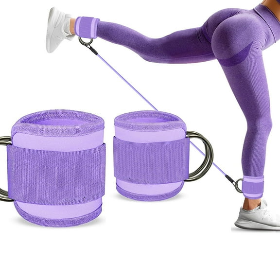 WQQQW Ankle Straps (Pair) For Cable Machine Kickbacks, Glute Workouts, Lower Body Exercises - with Neoprene Padding