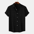 thumbnail image 1 of WQQZJJ 2025 Summer Saving Mens Short Sleeve Button Down Shirts Wrinkle Free Dress Shirts Casual Polka Shirt with Pocket,Black-M, 1 of 9