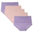 thumbnail image 1 of WQQZJJ 5Pack Sexy High Waist Panties for Women, Lace Breathable Comfort Briefs Plus Size Stretchy Full Wrap Ladies Underwear, 1 of 8